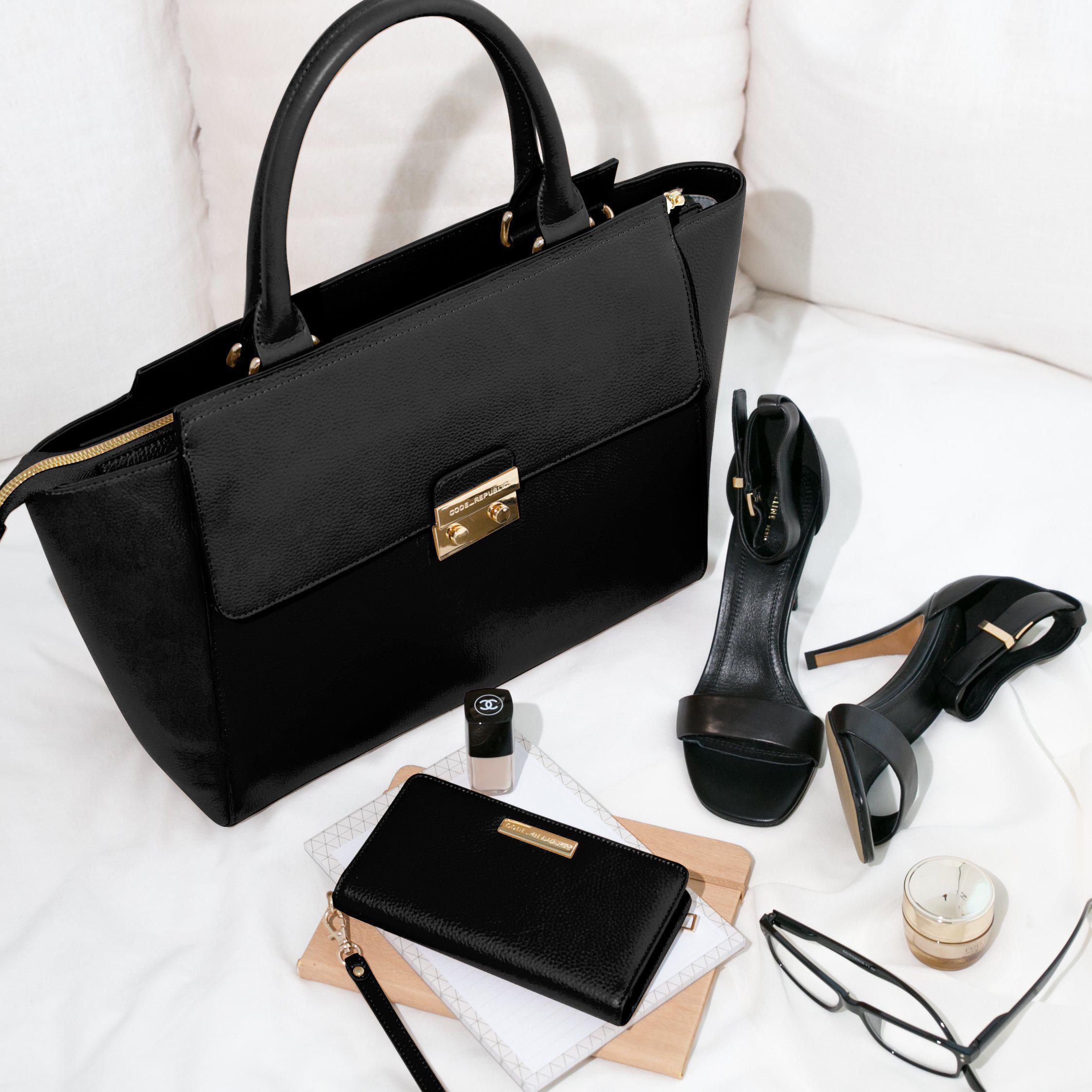 DANIELLE 14” LAPTOP HANDBAG | ITALIAN LEATHER-Laptop bag-CODE REPUBLIC-Black-CODE REPUBLIC laptop bags womens laptop bags laptop handbags ladies laptop bags laptop carrying bags