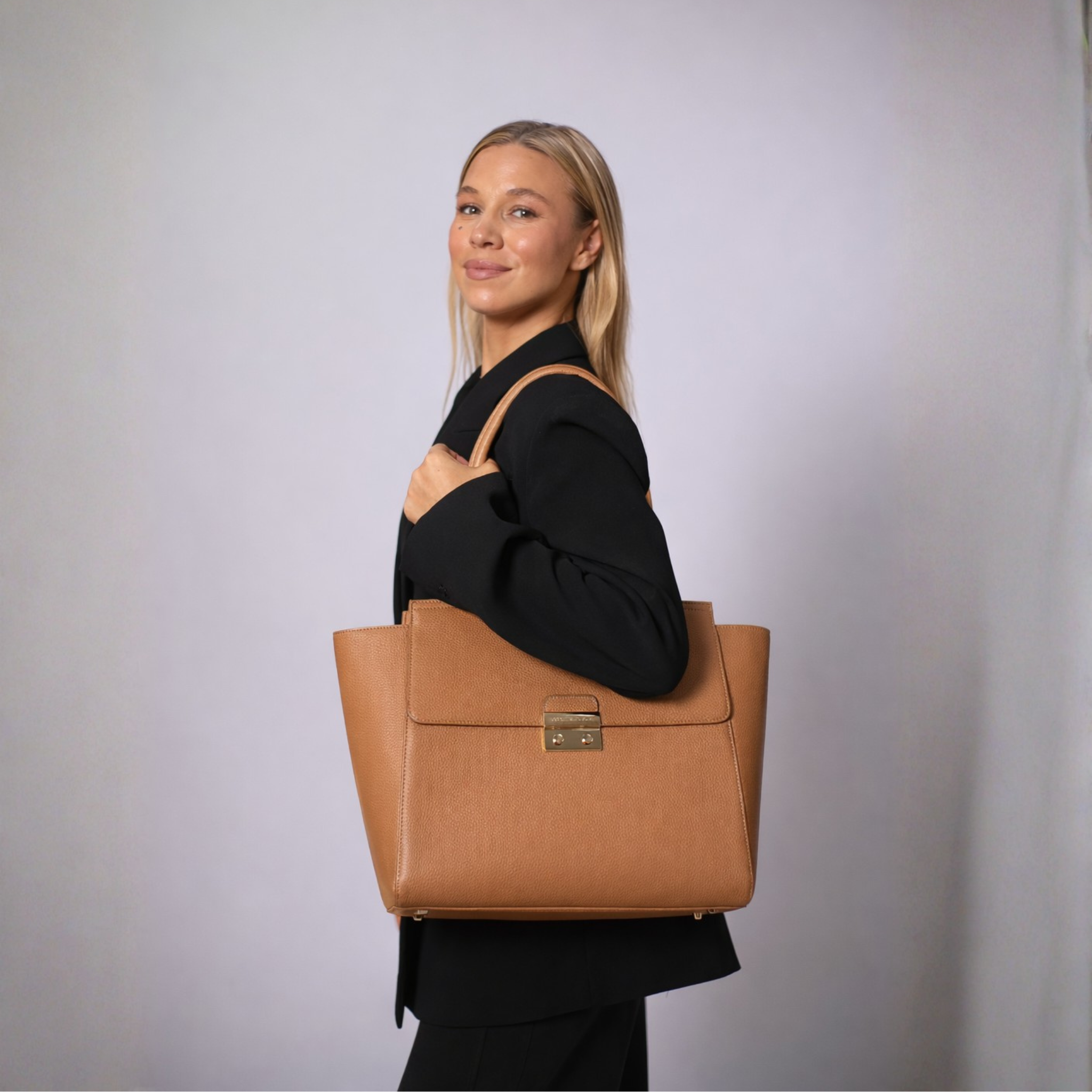 DANIELLE 14” LAPTOP HANDBAG | ITALIAN LEATHER-Laptop bag-CODE REPUBLIC-Black-CODE REPUBLIC laptop bags womens laptop bags laptop handbags ladies laptop bags laptop carrying bags