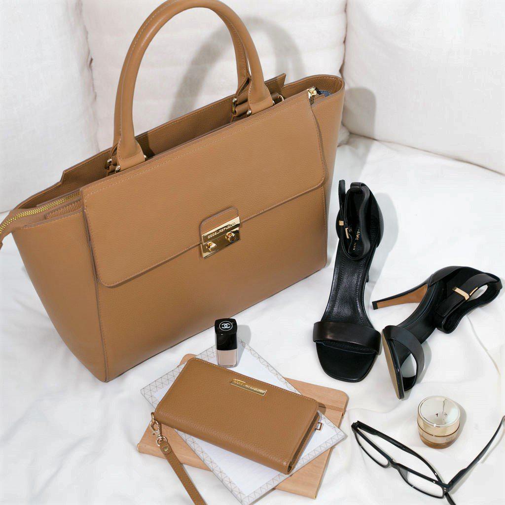 DANIELLE 14” LAPTOP HANDBAG | ITALIAN LEATHER-Laptop bag-CODE REPUBLIC-Tan-CODE REPUBLIC laptop bags womens laptop bags laptop handbags ladies laptop bags laptop carrying bags