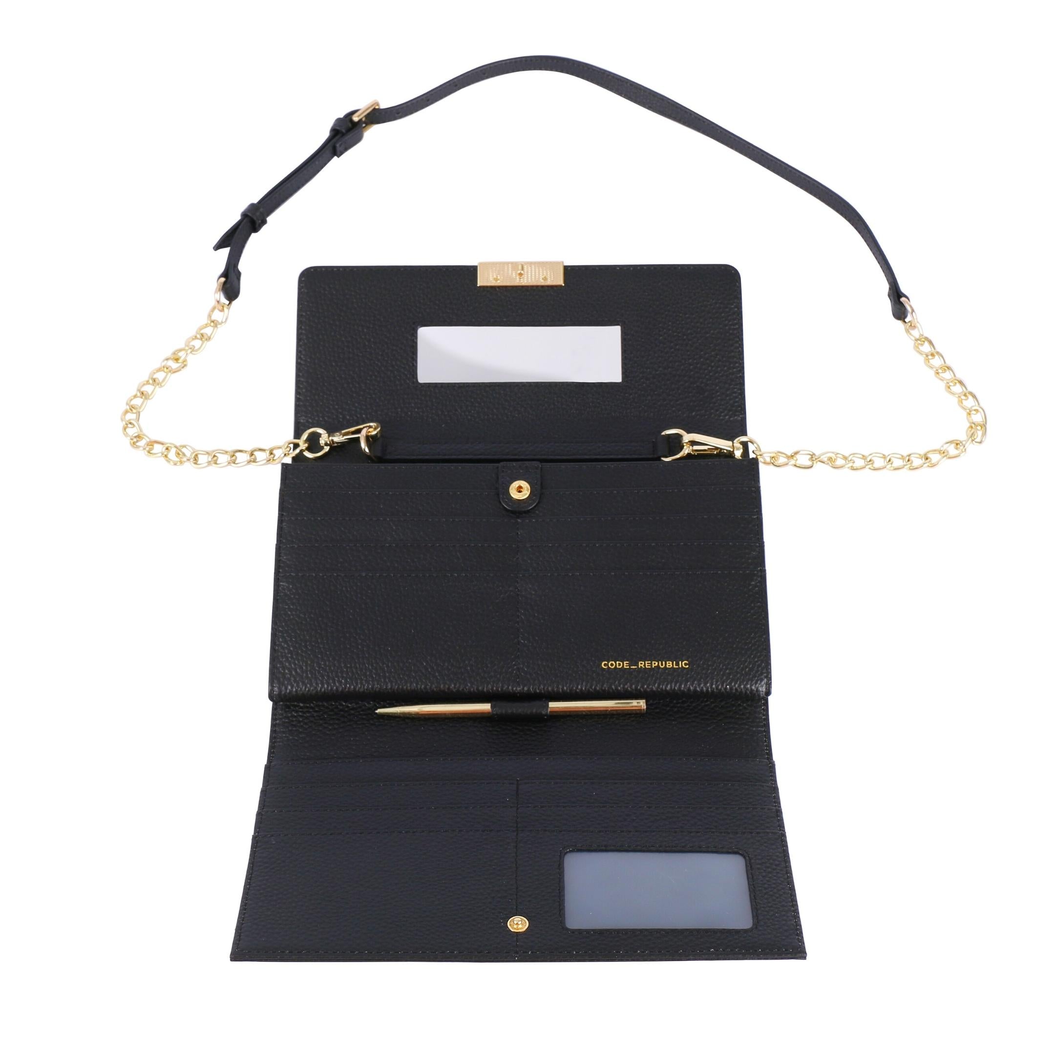 DANIELLE 7 in 1 CROSS BODY TRAVEL WALLET-Wallet-CODE REPUBLIC-Black-CODE REPUBLIC laptop bags womens laptop bags laptop handbags ladies laptop bags laptop carrying bags