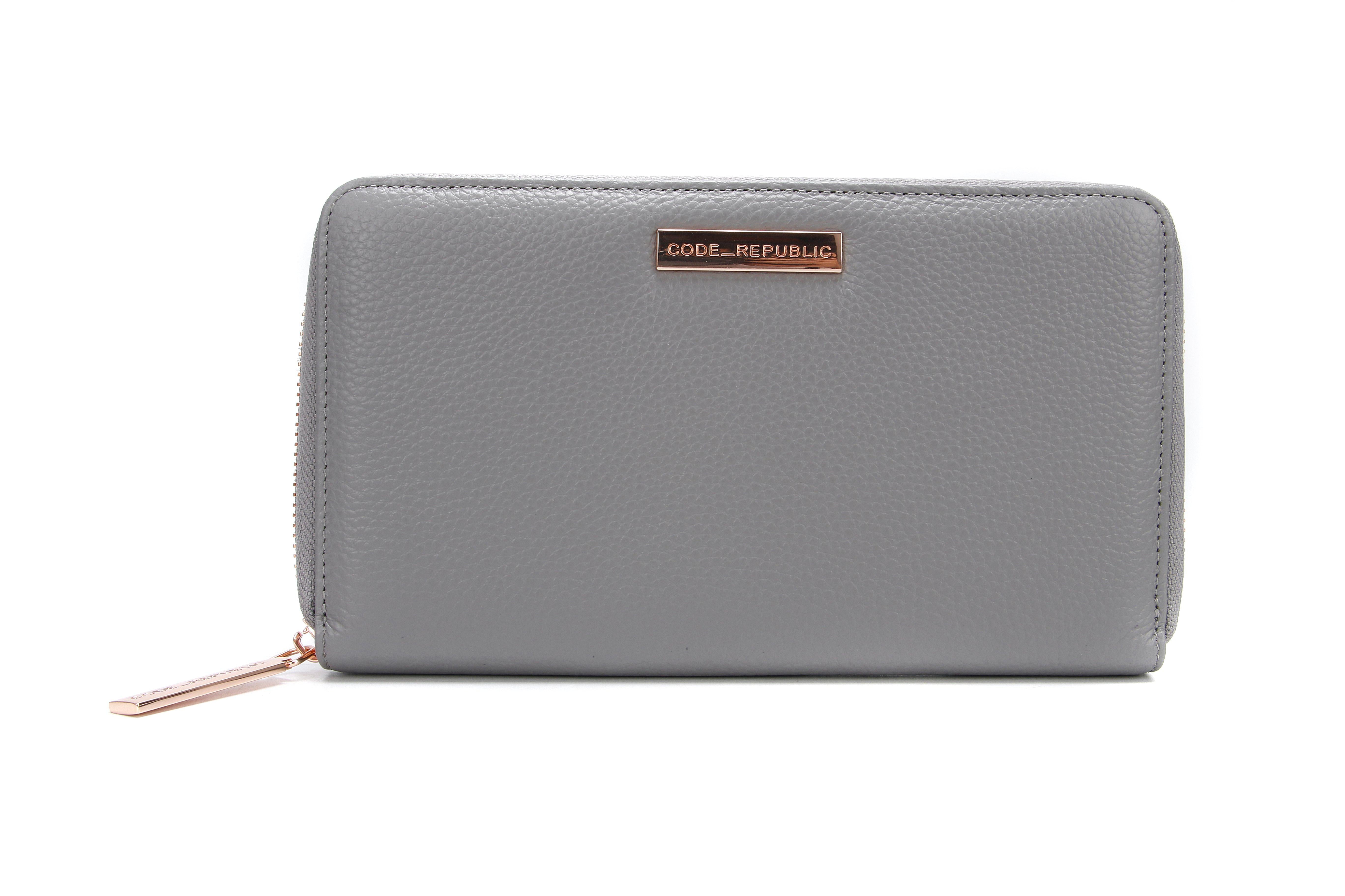 LEATHER PASSPORT & PHONE TRAVEL WALLET-Wallet-CODE REPUBLIC-GREY-CODE REPUBLIC laptop bags womens laptop bags laptop handbags ladies laptop bags laptop carrying bags