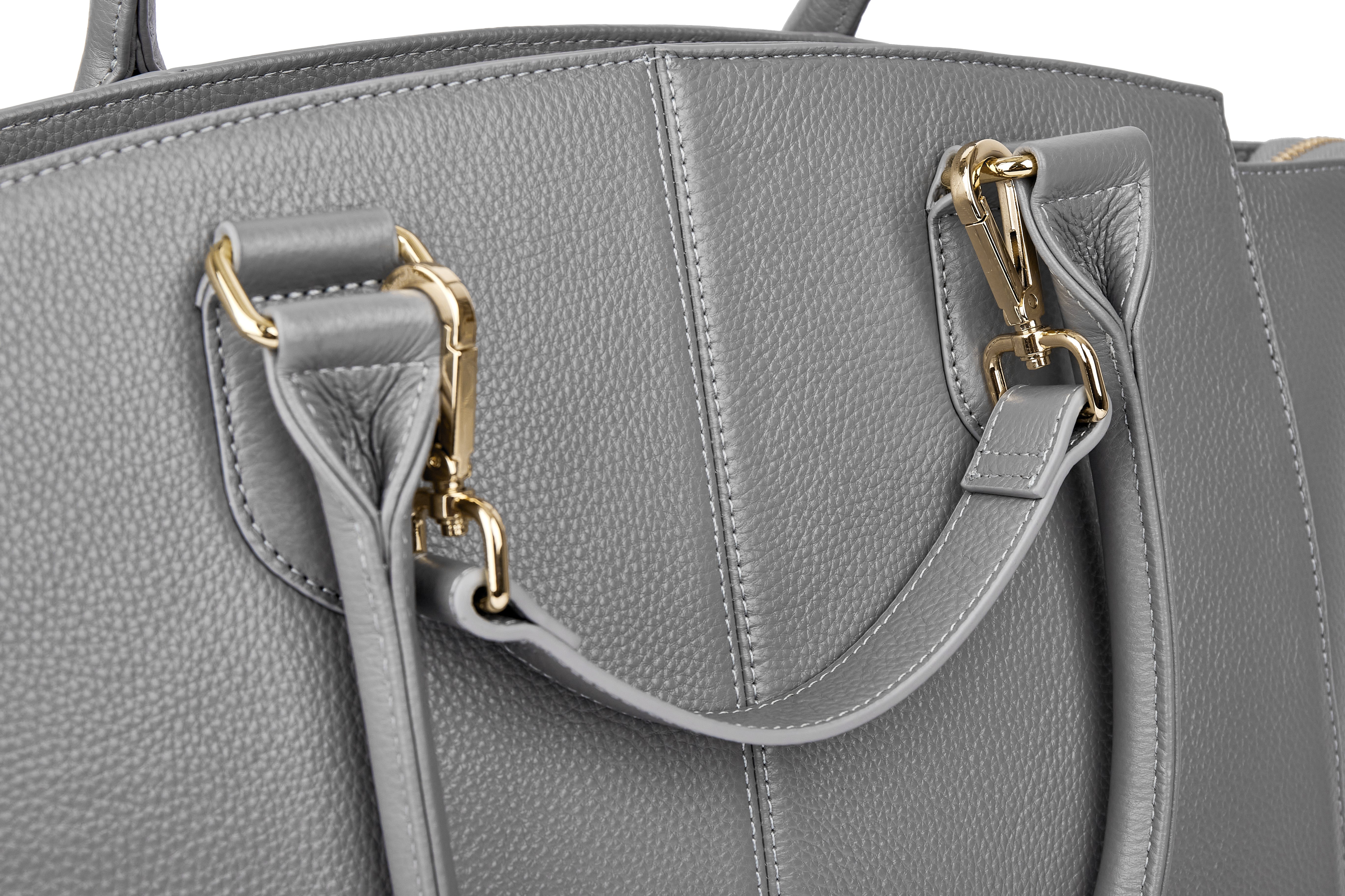 LISA 14" LAPTOP HANDBAG | ITALIAN LEATHER-Laptop bag-CODE REPUBLIC-Grey-CODE REPUBLIC laptop bags womens laptop bags laptop handbags ladies laptop bags laptop carrying bags