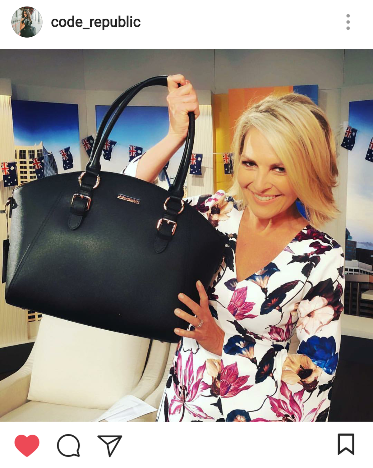 GEORGIE GARDNER from Channel 9 TODAY SHOW loving CODE REPUBLIC Laptop Bags