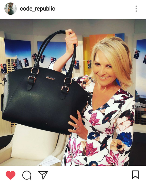 GEORGIE GARDNER from Channel 9 TODAY SHOW loving CODE REPUBLIC Laptop Bags