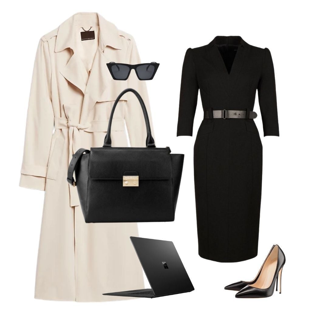 14" DANIELLE Designer Laptop Handbag | BLACK LEATHER | CHAMPAGNE GOLD | NO GIFT BOX-Laptop bag-CODE REPUBLIC-CODE REPUBLIC laptop bags womens laptop bags laptop handbags ladies laptop bags laptop carrying bags