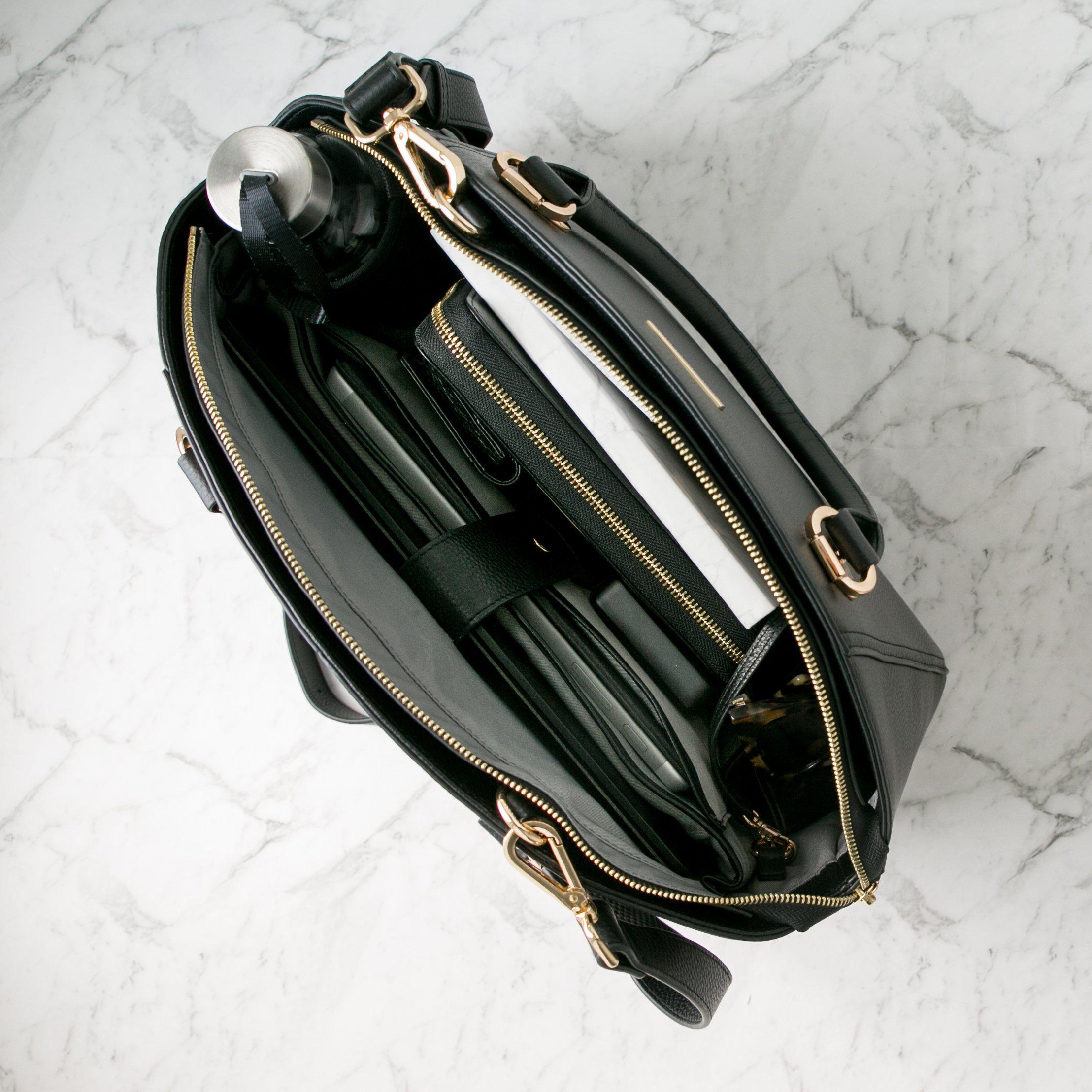 DANIELLE DESIGNER LAPTOP HANDBAG | BLACK LEATHER | [LIMITED EDITION BUNDLE] PRE ORDER - LATE JULY DELIVERY-Laptop bag-CODE REPUBLIC-CODE REPUBLIC laptop bags womens laptop bags laptop handbags ladies laptop bags laptop carrying bags
