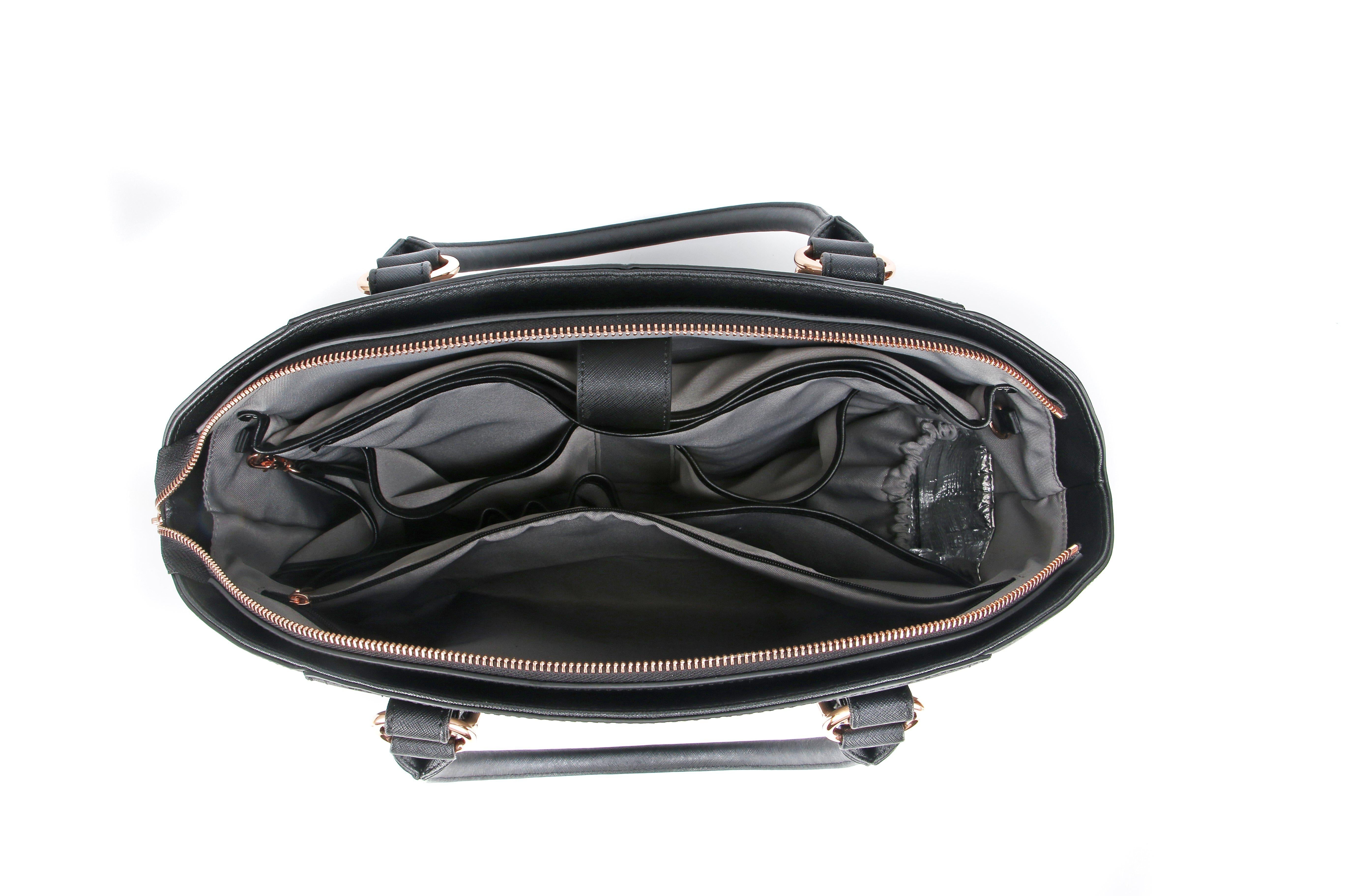 DANIELLE DESIGNER LAPTOP HANDBAG | BLACK LEATHER | [LIMITED EDITION BUNDLE] PRE ORDER - LATE JULY DELIVERY-Laptop bag-CODE REPUBLIC-CODE REPUBLIC laptop bags womens laptop bags laptop handbags ladies laptop bags laptop carrying bags