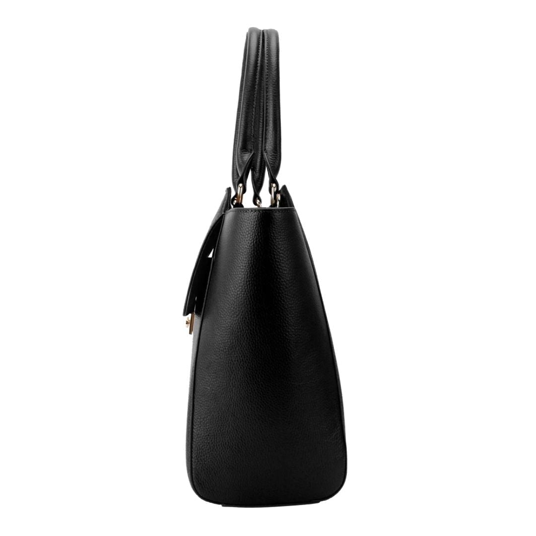 LISA 14” LAPTOP HANDBAG | BLACK ITALIAN LEATHER | NO GIFT BOX-Laptop bag-CODE REPUBLIC-CODE REPUBLIC laptop bags womens laptop bags laptop handbags ladies laptop bags laptop carrying bags