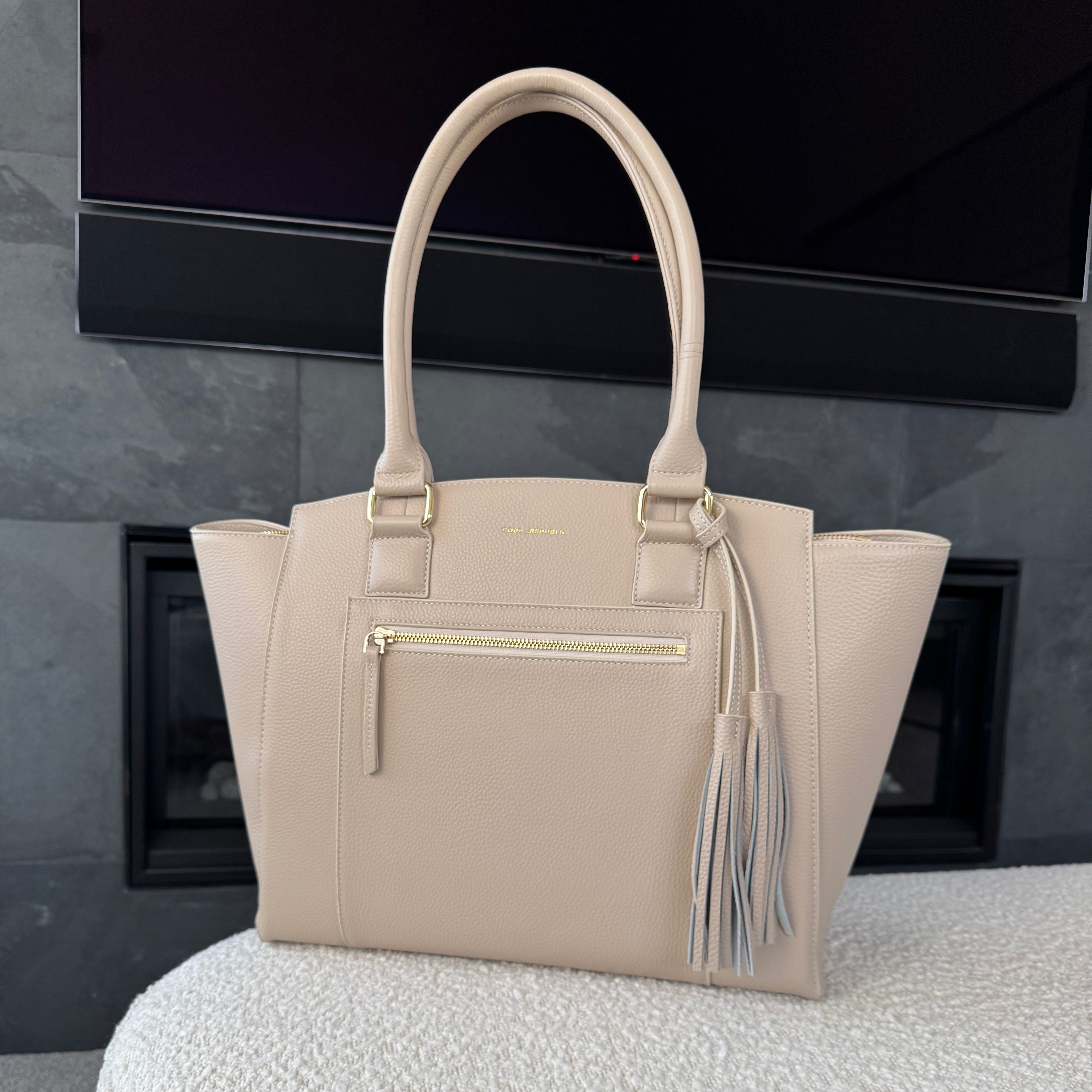 LISA 14" LAPTOP HANDBAG | ITALIAN LEATHER-Laptop bag-CODE REPUBLIC-Grey-CODE REPUBLIC laptop bags womens laptop bags laptop handbags ladies laptop bags laptop carrying bags