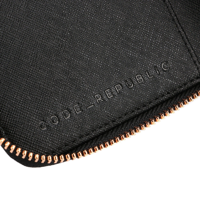 Leather Passport Cover, Black Saffiano