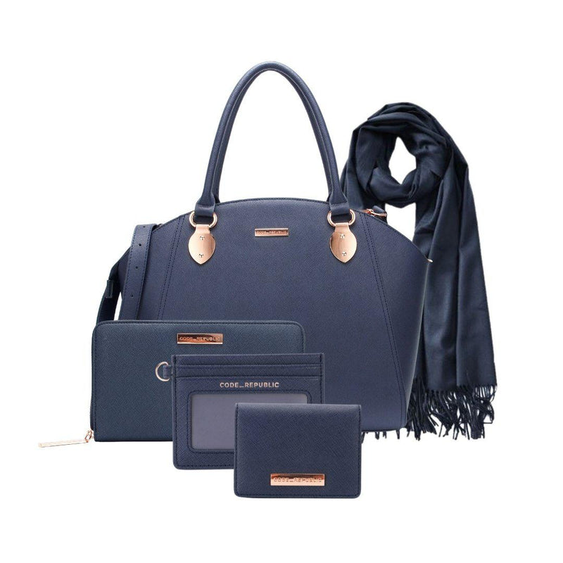 SAVANNAH DESIGNER LAPTOP HANDBAG | NAVY LEATHER [LIMITED EDITION BUNDLE]-Laptop bag-CODE REPUBLIC-CODE REPUBLIC laptop bags womens laptop bags laptop handbags ladies laptop bags laptop carrying bags