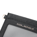 SECURITY PASS & TRANSPORT CARD ATTACHMENT | Black Saffiano Leather Rose Gold-Business card holder-CODE REPUBLIC-CODE REPUBLIC laptop bags womens laptop bags laptop handbags ladies laptop bags laptop carrying bags