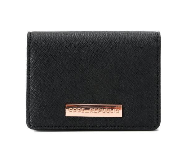 LEATHER BUSINESS CARD CASE RFID black saffiano, rose gold-CODE REPUBLIC-CODE REPUBLIC laptop bags womens laptop bags laptop handbags ladies laptop bags laptop carrying bags