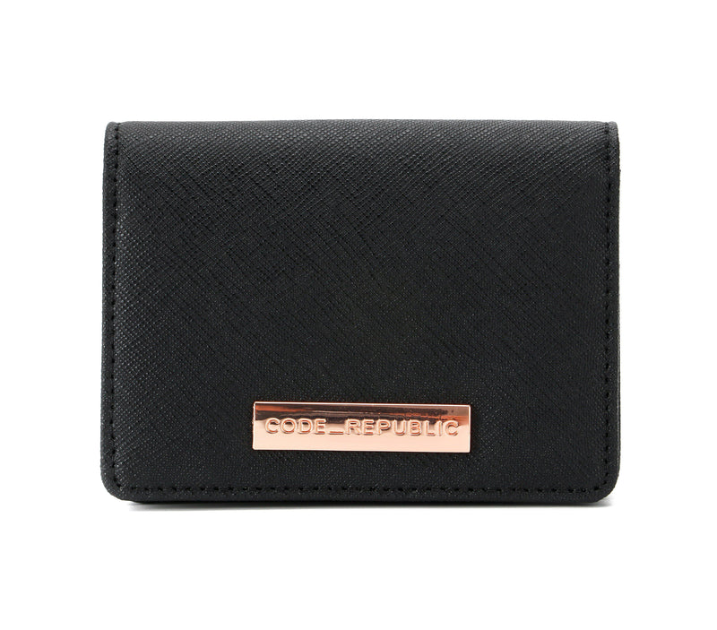LEATHER BUSINESS CARD CASE RFID black saffiano, rose gold-CODE REPUBLIC-CODE REPUBLIC laptop bags womens laptop bags laptop handbags ladies laptop bags laptop carrying bags